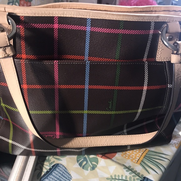 VINTAGE COACH PEYTON TATTERSAL Pre-Loved TOTE Bag/Purse - Picture 8 of 12